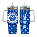 personalized georgia state panthers bullseye drips blue curved tumbler best selling.webp
