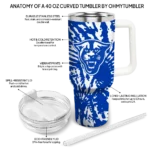 personalized georgia state panthers burst swirl blue curved tumbler best selling.webp