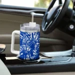 personalized georgia state panthers burst swirl blue curved tumbler best selling.webp