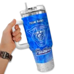 personalized georgia state panthers geometric prism blue curved tumbler best selling.webp