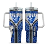personalized georgia state panthers leopard zipper blue curved tumbler best selling.webp