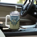 personalized georgia tech yellow jackets hex texture gold curved tumbler best selling.webp