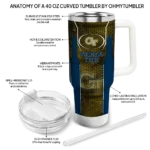personalized georgia tech yellow jackets hexagon armor gold curved tumbler best selling.webp