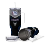 personalized gonzaga bulldogs arrow armor blue black curved tumbler best selling.webp