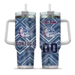 personalized gonzaga bulldogs bold diamonds blue curved tumbler best selling.webp