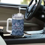personalized gonzaga bulldogs bold diamonds blue curved tumbler best selling.webp