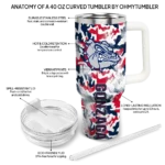 personalized gonzaga bulldogs camo mashup blue white curved tumbler best selling.webp