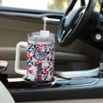 personalized gonzaga bulldogs camo mashup blue white curved tumbler best selling.webp