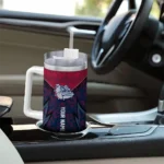 personalized gonzaga bulldogs chevron stripe blue curved tumbler best selling.webp