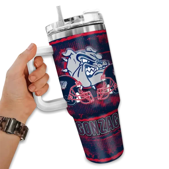 personalized gonzaga bulldogs honey streaks blue curved tumbler fashion forward.webp