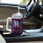 personalized gonzaga bulldogs honey streaks blue curved tumbler best selling.webp