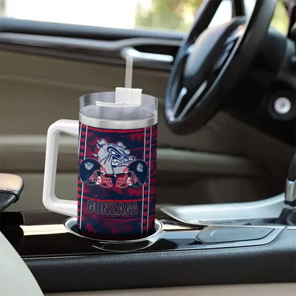 personalized gonzaga bulldogs honey streaks blue curved tumbler trendy.webp