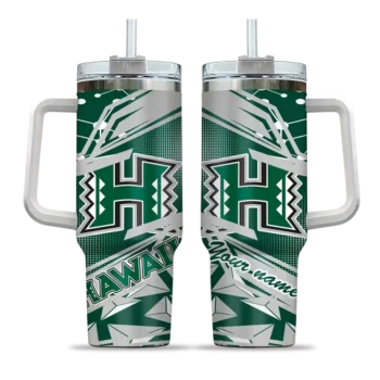 personalized hawaii rainbow warriors abstract paths green curved tumbler best selling.webp