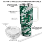 personalized hawaii rainbow warriors abstract paths green curved tumbler best selling.webp