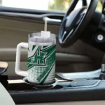 personalized hawaii rainbow warriors arrow burst green curved tumbler best selling.webp