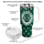 personalized hawaii rainbow warriors bullseye drips green curved tumbler best selling.webp