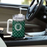 personalized hawaii rainbow warriors bullseye drips green curved tumbler best selling.webp