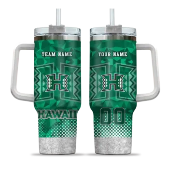 personalized hawaii rainbow warriors geometric prism green curved tumbler best selling.webp