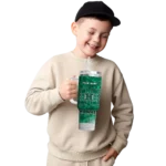 personalized hawaii rainbow warriors geometric prism green curved tumbler best selling.webp