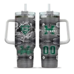 personalized hawaii rainbow warriors superman shield green gray curved tumbler best selling.webp