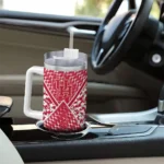 personalized houston cougars chevron angle red curved tumbler best selling.webp