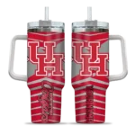 personalized houston cougars chevron layers red curved tumbler best selling.webp