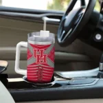 personalized houston cougars chevron layers red curved tumbler best selling.webp