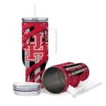 personalized houston cougars claw cut red black curved tumbler best selling.webp