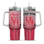 personalized houston cougars hex texture red curved tumbler best selling.webp