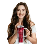 personalized houston cougars hexagon armor red curved tumbler best selling.webp