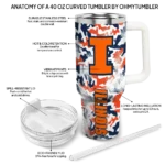 personalized illinois fighting illini camo mashup blue white curved tumbler best selling.webp