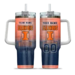 personalized illinois fighting illini gradient dots blue curved tumbler best selling.webp