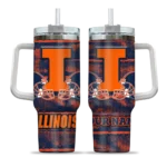 personalized illinois fighting illini honey streaks blue curved tumbler best selling.webp