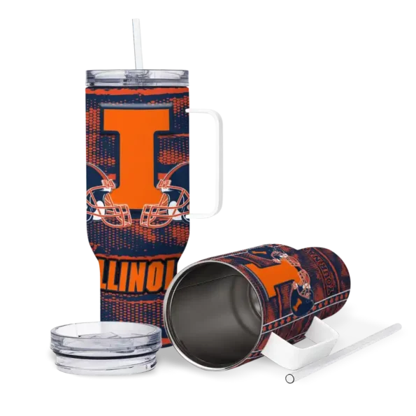 personalized illinois fighting illini honey streaks blue curved tumbler high quality.webp