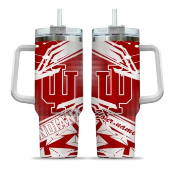 personalized indiana hoosiers abstract paths red curved tumbler best selling.webp