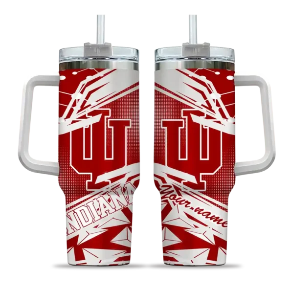 personalized indiana hoosiers abstract paths red curved tumbler best selling.webp