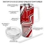 personalized indiana hoosiers arrow burst red curved tumbler best selling.webp