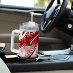 personalized indiana hoosiers arrow burst red curved tumbler best selling.webp