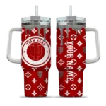 personalized indiana hoosiers bullseye drips red curved tumbler best selling.webp