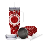 personalized indiana hoosiers bullseye drips red curved tumbler best selling.webp