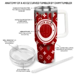 personalized indiana hoosiers bullseye drips red curved tumbler best selling.webp