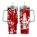 personalized indiana hoosiers burst swirl red curved tumbler best selling.webp