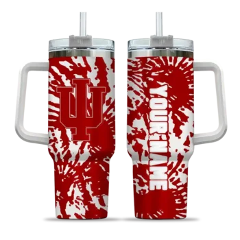 personalized indiana hoosiers burst swirl red curved tumbler best selling.webp