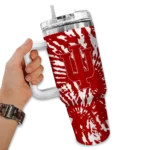 personalized indiana hoosiers burst swirl red curved tumbler best selling.webp