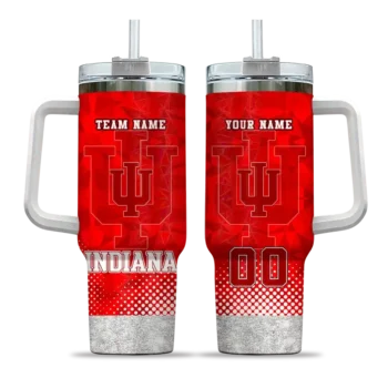 personalized indiana hoosiers geometric prism red curved tumbler best selling.webp
