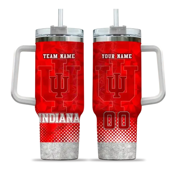 personalized indiana hoosiers geometric prism red curved tumbler best selling.webp