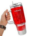 personalized indiana hoosiers geometric prism red curved tumbler best selling.webp
