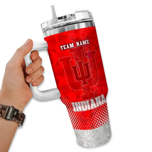 personalized indiana hoosiers geometric prism red curved tumbler fashion forward.webp