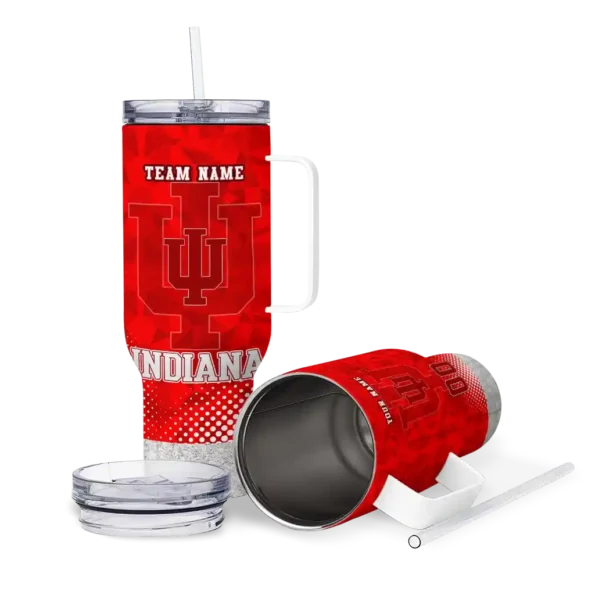 personalized indiana hoosiers geometric prism red curved tumbler high quality.webp
