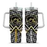 personalized iowa hawkeyes chevron angle black curved tumbler best selling.webp